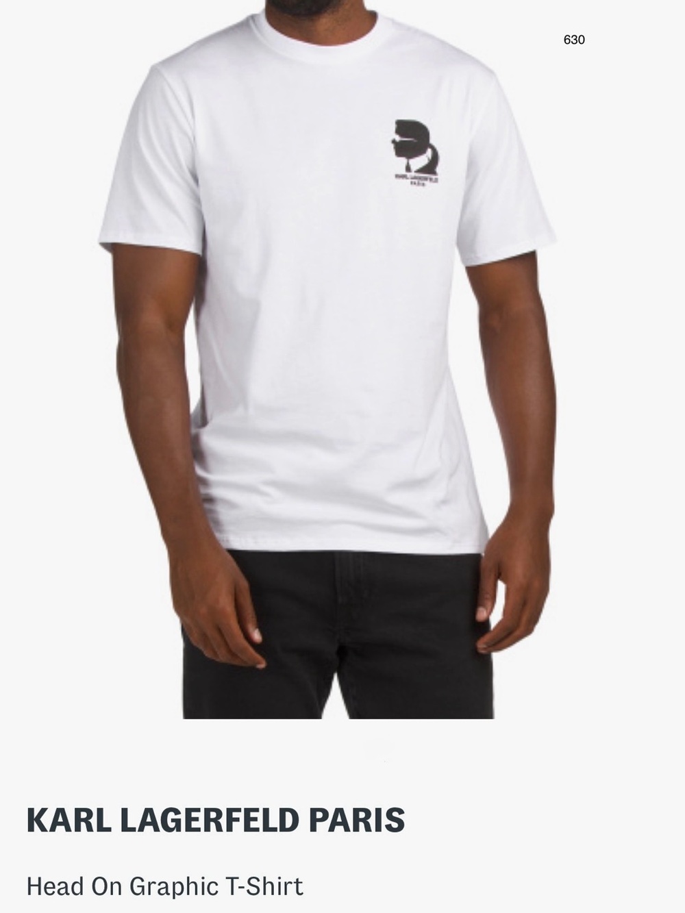 *new*Karl Lagerfeld White Head On Graphic T-Shirt